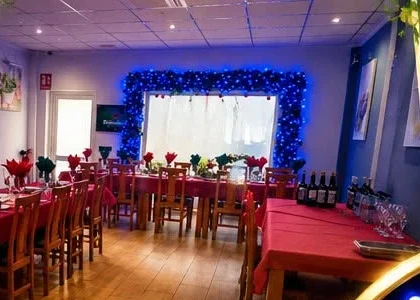 The decorated main hall at Yorkshire Rascal, set up for a private party